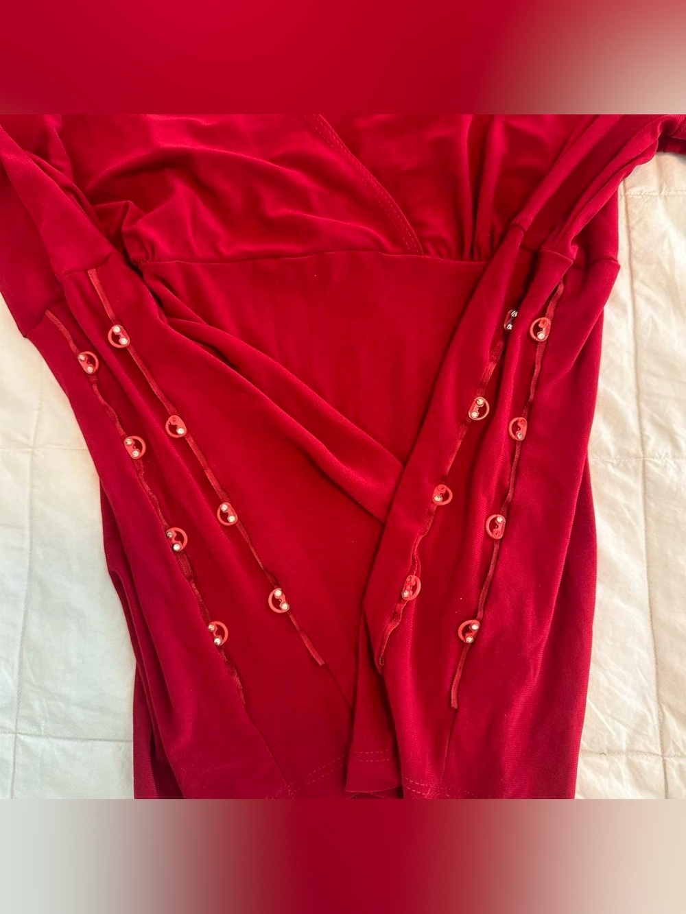Y2K Fashion Bug Red Long Sleeve Top - Picture 7 of 8